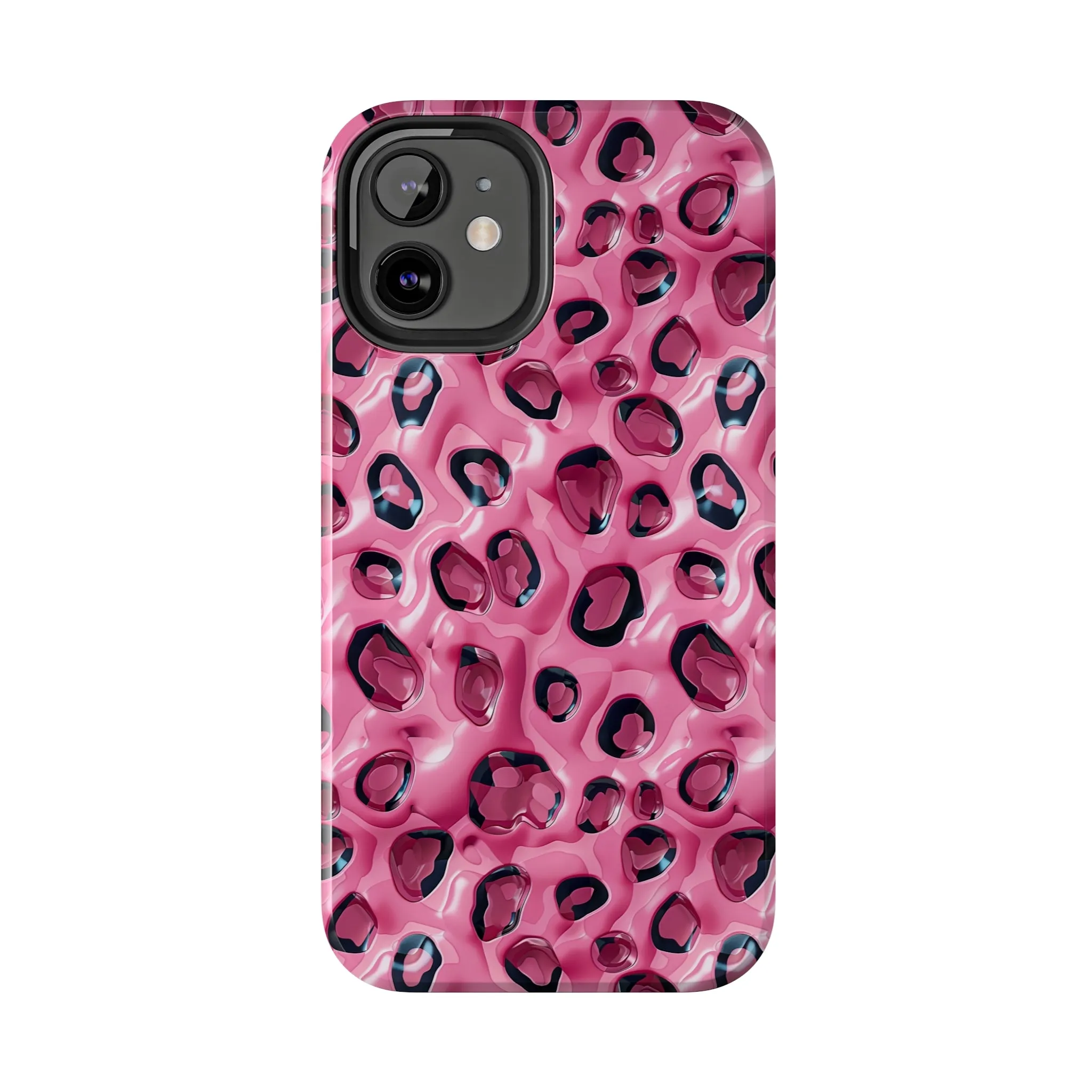 3D Pink Leopard Print pattern iPhone Case, Aesthetic Phone Cover, Artsy 3D Design, Protective Phone Cover compatible with a large variety of iPhone models, Phone Case, Gift