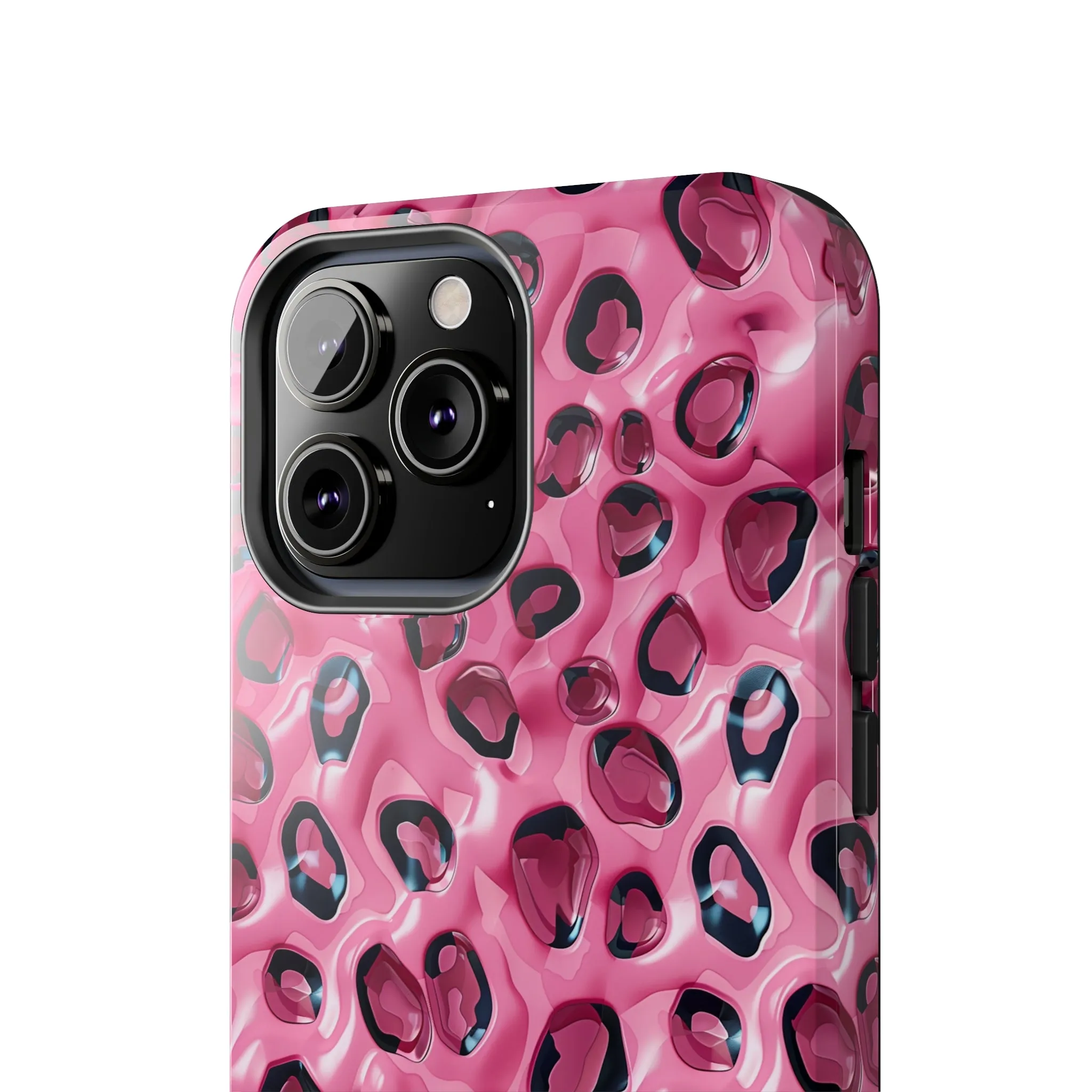 3D Pink Leopard Print pattern iPhone Case, Aesthetic Phone Cover, Artsy 3D Design, Protective Phone Cover compatible with a large variety of iPhone models, Phone Case, Gift