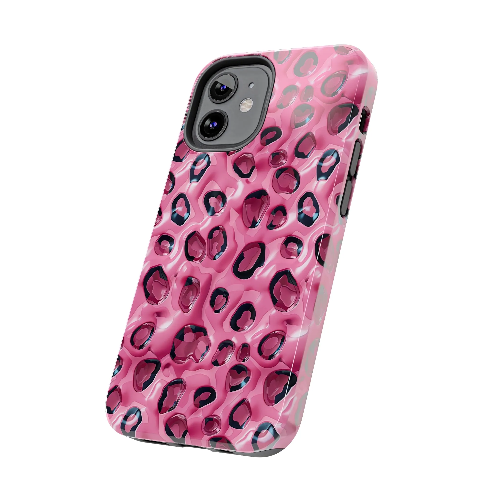 3D Pink Leopard Print pattern iPhone Case, Aesthetic Phone Cover, Artsy 3D Design, Protective Phone Cover compatible with a large variety of iPhone models, Phone Case, Gift