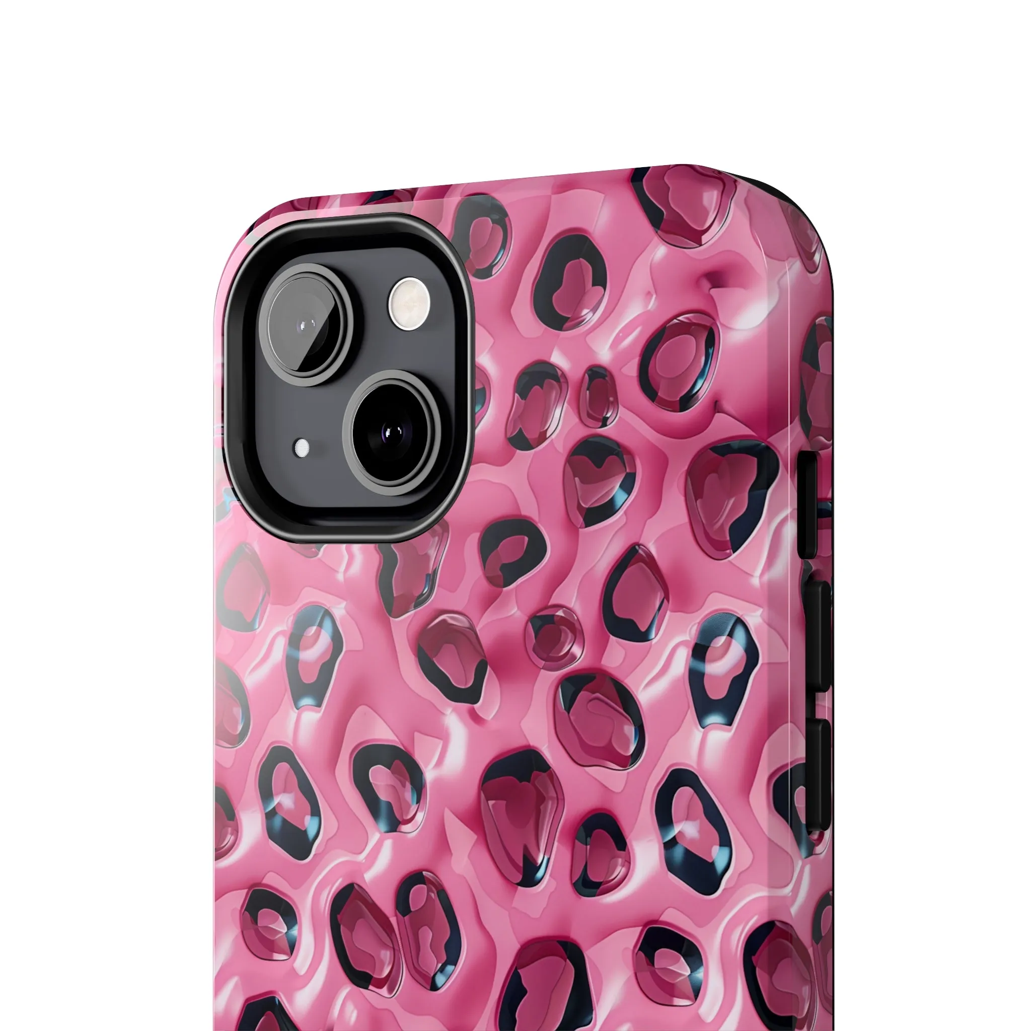 3D Pink Leopard Print pattern iPhone Case, Aesthetic Phone Cover, Artsy 3D Design, Protective Phone Cover compatible with a large variety of iPhone models, Phone Case, Gift