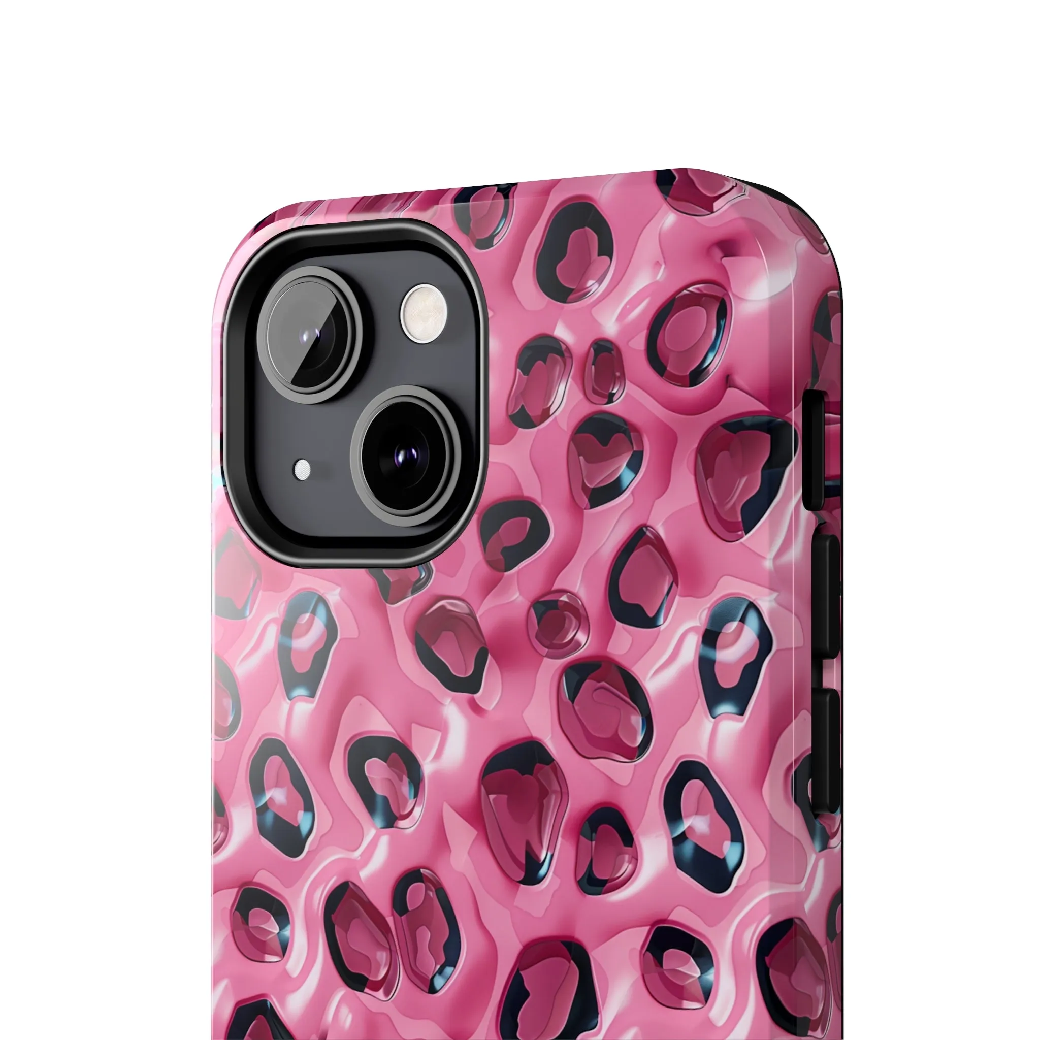 3D Pink Leopard Print pattern iPhone Case, Aesthetic Phone Cover, Artsy 3D Design, Protective Phone Cover compatible with a large variety of iPhone models, Phone Case, Gift