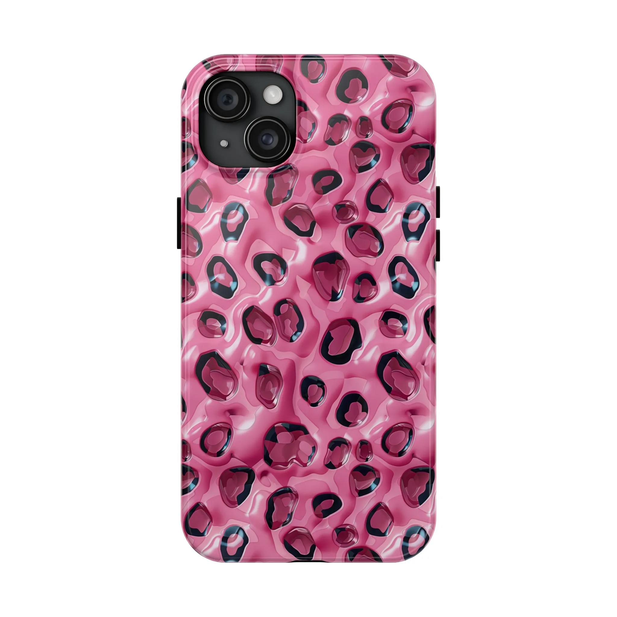 3D Pink Leopard Print pattern iPhone Case, Aesthetic Phone Cover, Artsy 3D Design, Protective Phone Cover compatible with a large variety of iPhone models, Phone Case, Gift