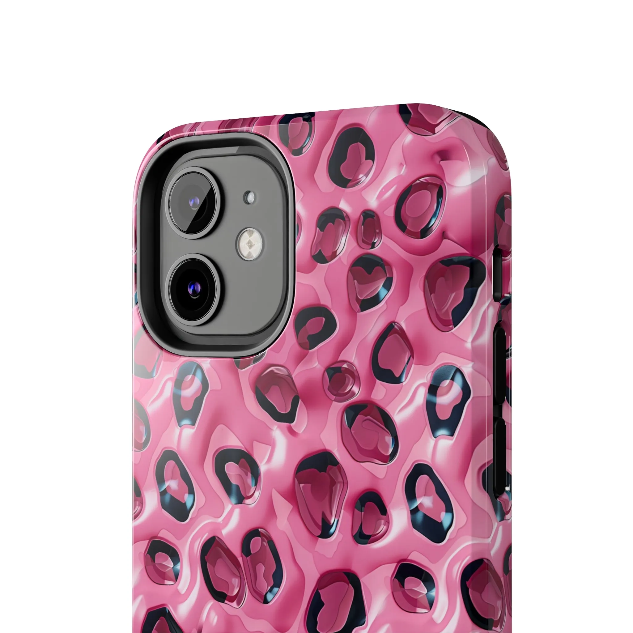 3D Pink Leopard Print pattern iPhone Case, Aesthetic Phone Cover, Artsy 3D Design, Protective Phone Cover compatible with a large variety of iPhone models, Phone Case, Gift