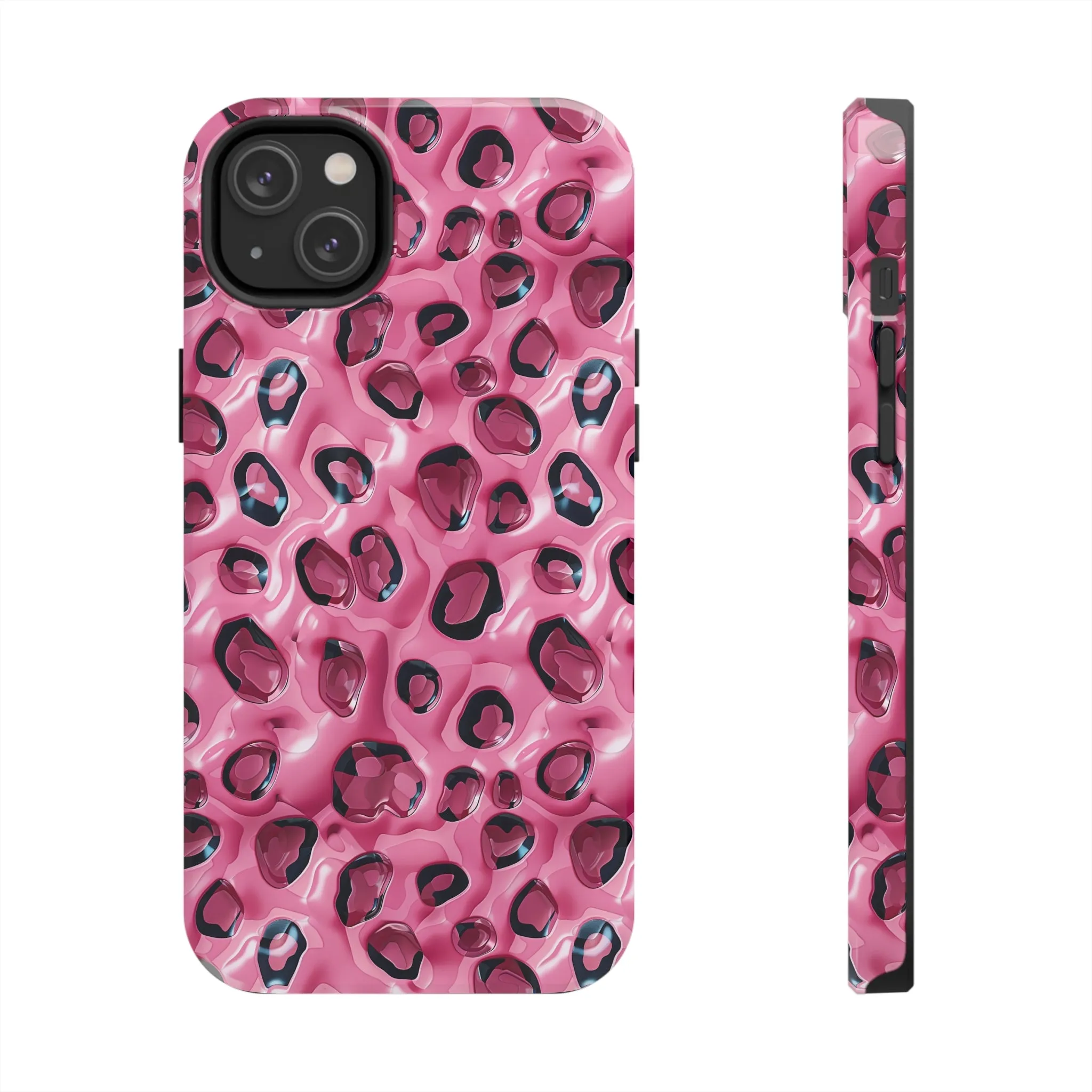 3D Pink Leopard Print pattern iPhone Case, Aesthetic Phone Cover, Artsy 3D Design, Protective Phone Cover compatible with a large variety of iPhone models, Phone Case, Gift