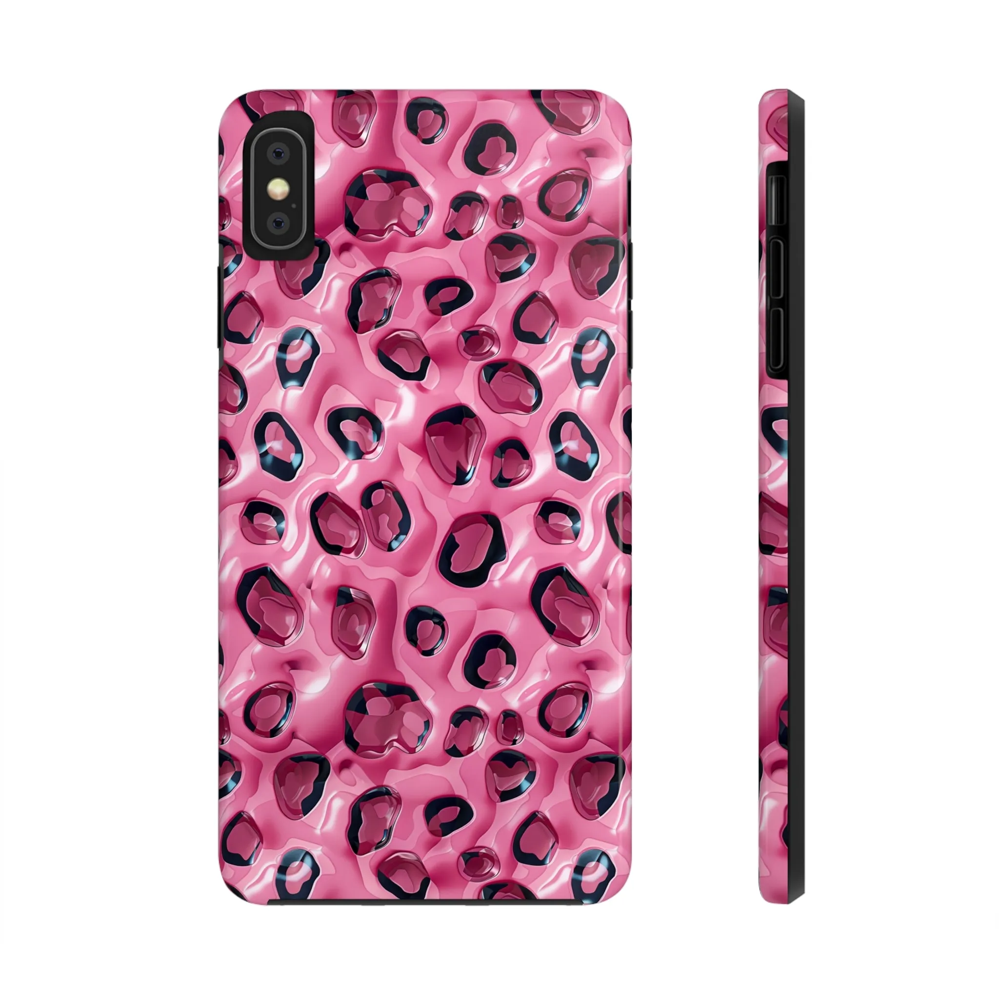 3D Pink Leopard Print pattern iPhone Case, Aesthetic Phone Cover, Artsy 3D Design, Protective Phone Cover compatible with a large variety of iPhone models, Phone Case, Gift