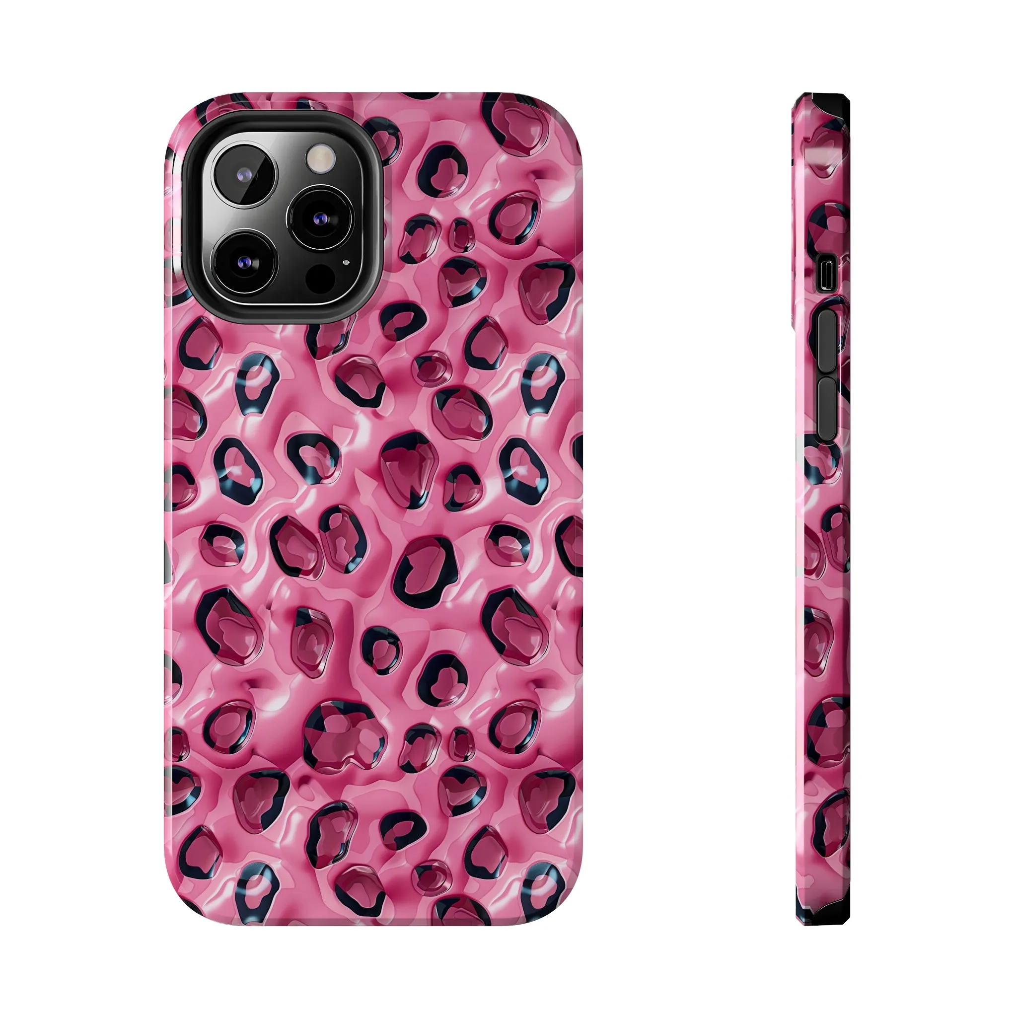 3D Pink Leopard Print pattern iPhone Case, Aesthetic Phone Cover, Artsy 3D Design, Protective Phone Cover compatible with a large variety of iPhone models, Phone Case, Gift