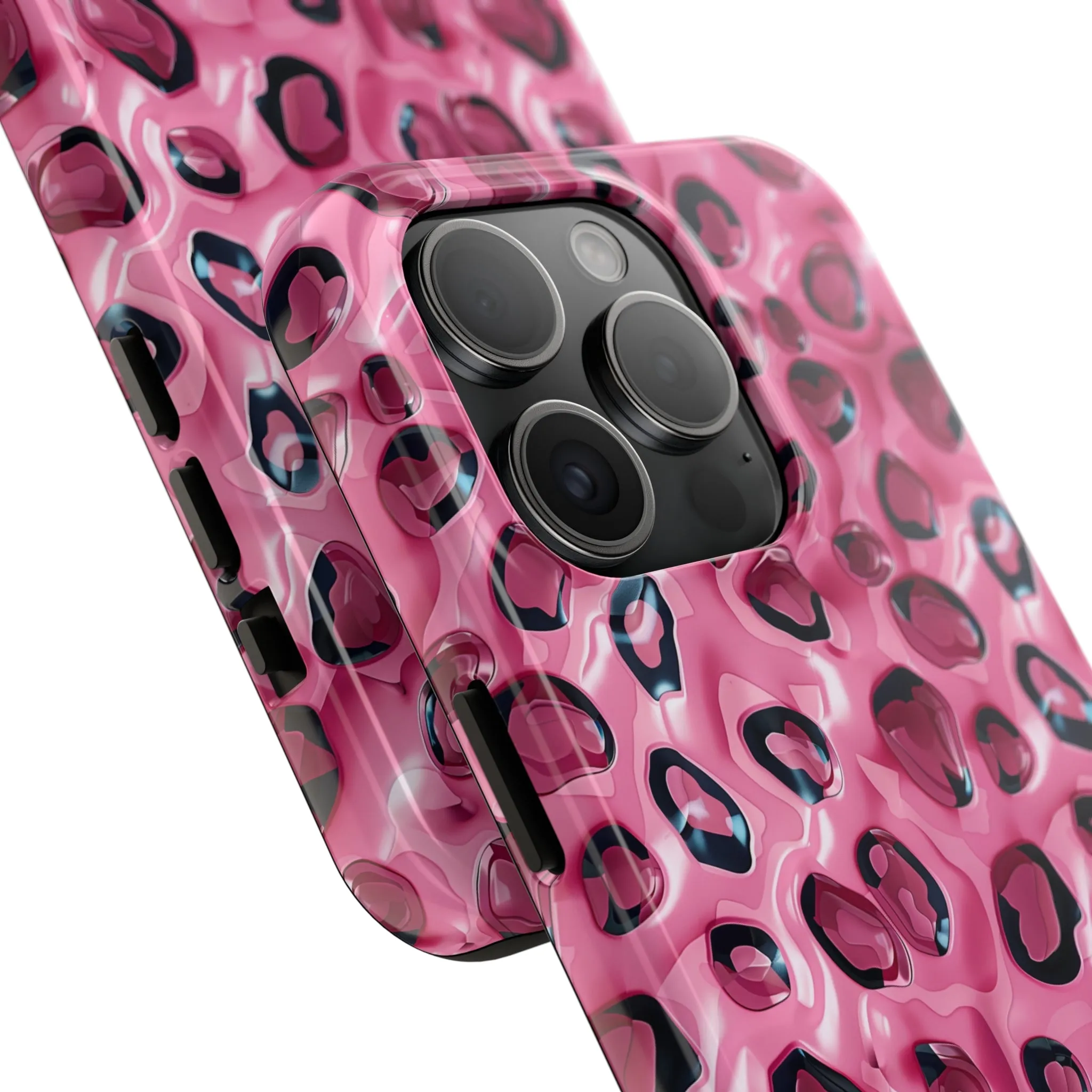 3D Pink Leopard Print pattern iPhone Case, Aesthetic Phone Cover, Artsy 3D Design, Protective Phone Cover compatible with a large variety of iPhone models, Phone Case, Gift