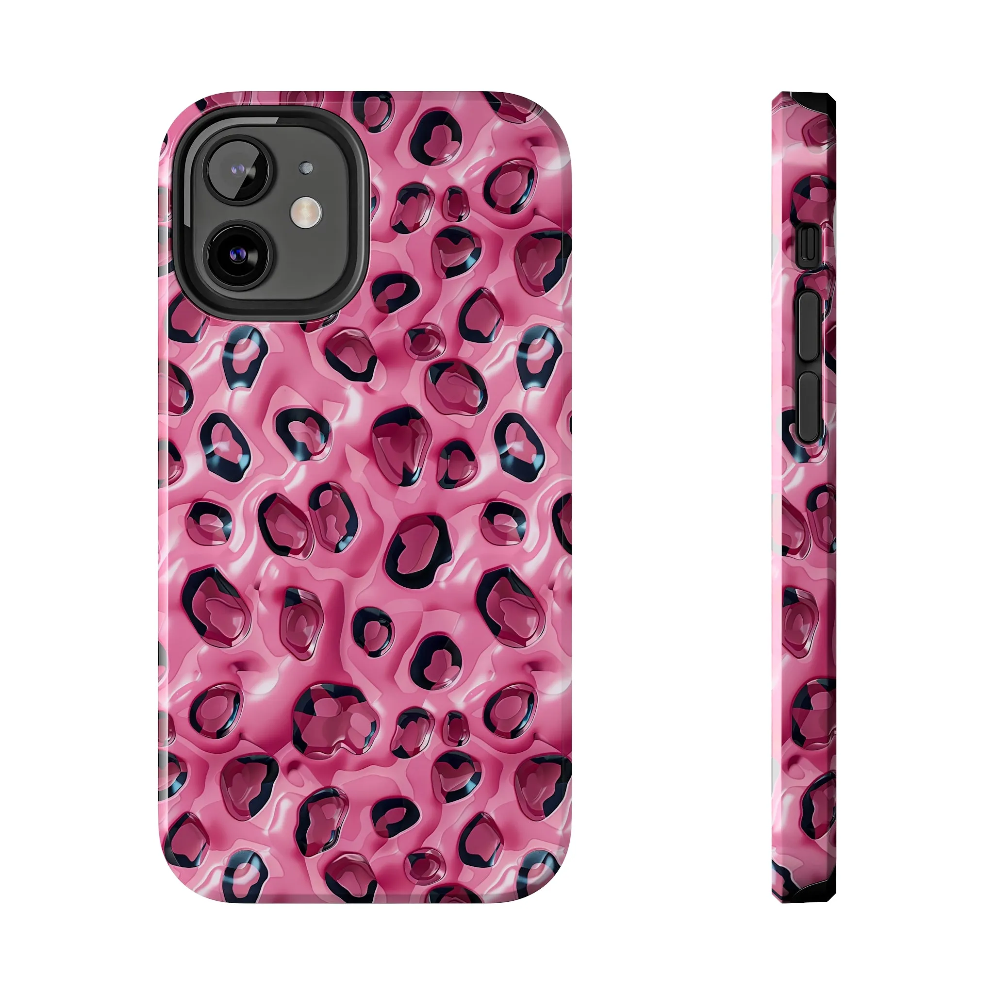 3D Pink Leopard Print pattern iPhone Case, Aesthetic Phone Cover, Artsy 3D Design, Protective Phone Cover compatible with a large variety of iPhone models, Phone Case, Gift