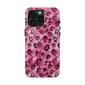 3D Pink Leopard Print pattern iPhone Case, Aesthetic Phone Cover, Artsy 3D Design, Protective Phone Cover compatible with a large variety of iPhone models, Phone Case, Gift