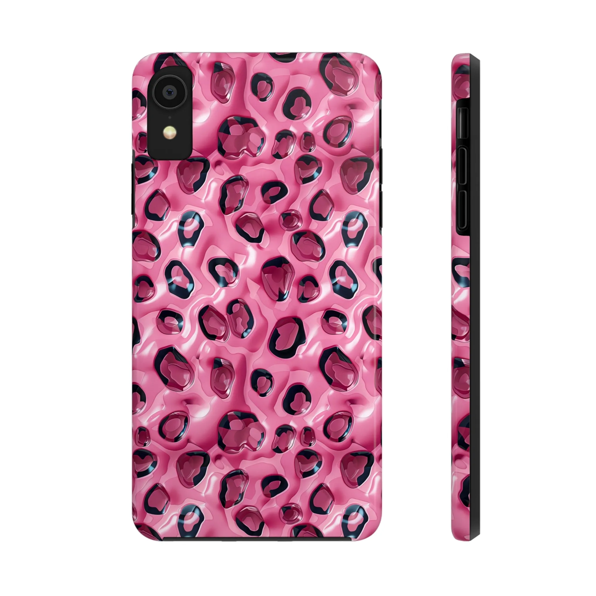 3D Pink Leopard Print pattern iPhone Case, Aesthetic Phone Cover, Artsy 3D Design, Protective Phone Cover compatible with a large variety of iPhone models, Phone Case, Gift