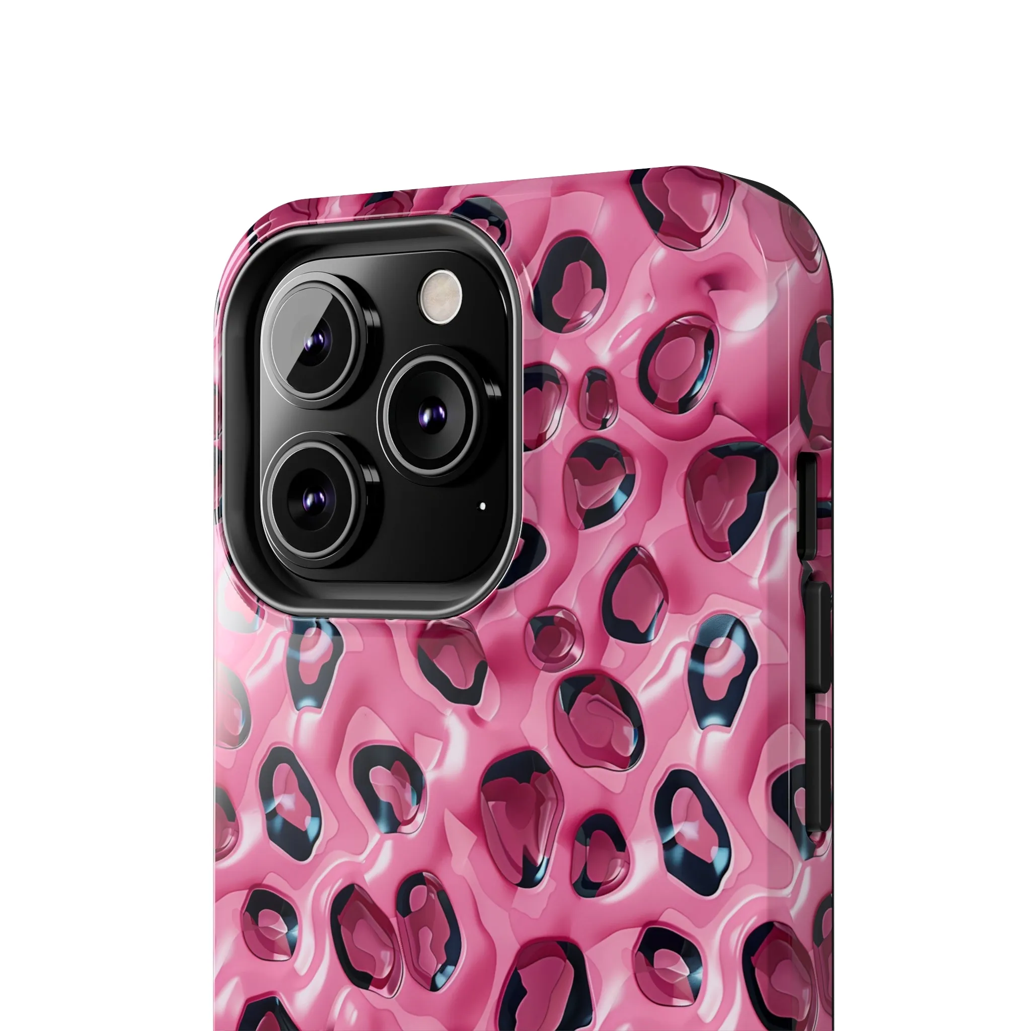 3D Pink Leopard Print pattern iPhone Case, Aesthetic Phone Cover, Artsy 3D Design, Protective Phone Cover compatible with a large variety of iPhone models, Phone Case, Gift