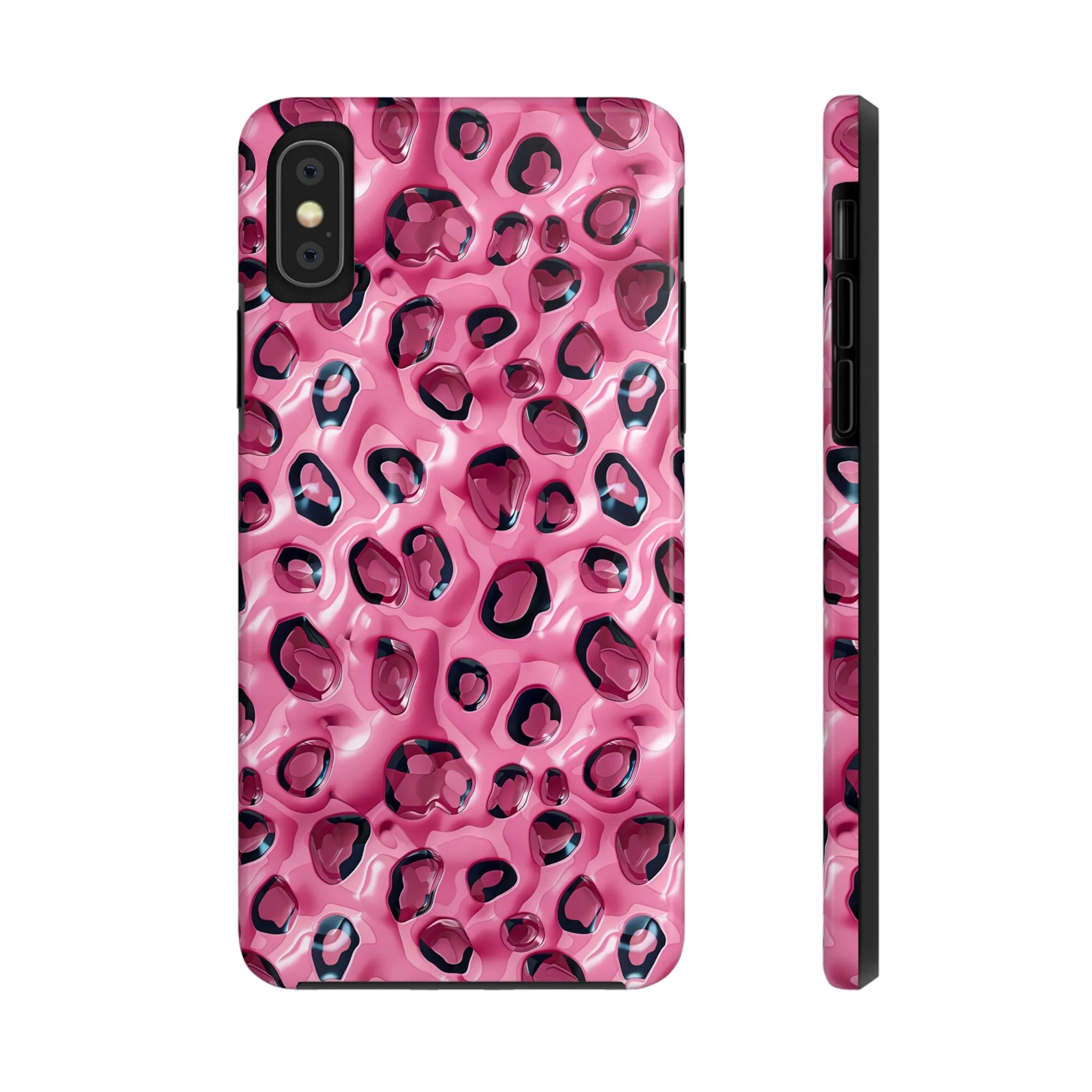 3D Pink Leopard Print pattern iPhone Case, Aesthetic Phone Cover, Artsy 3D Design, Protective Phone Cover compatible with a large variety of iPhone models, Phone Case, Gift