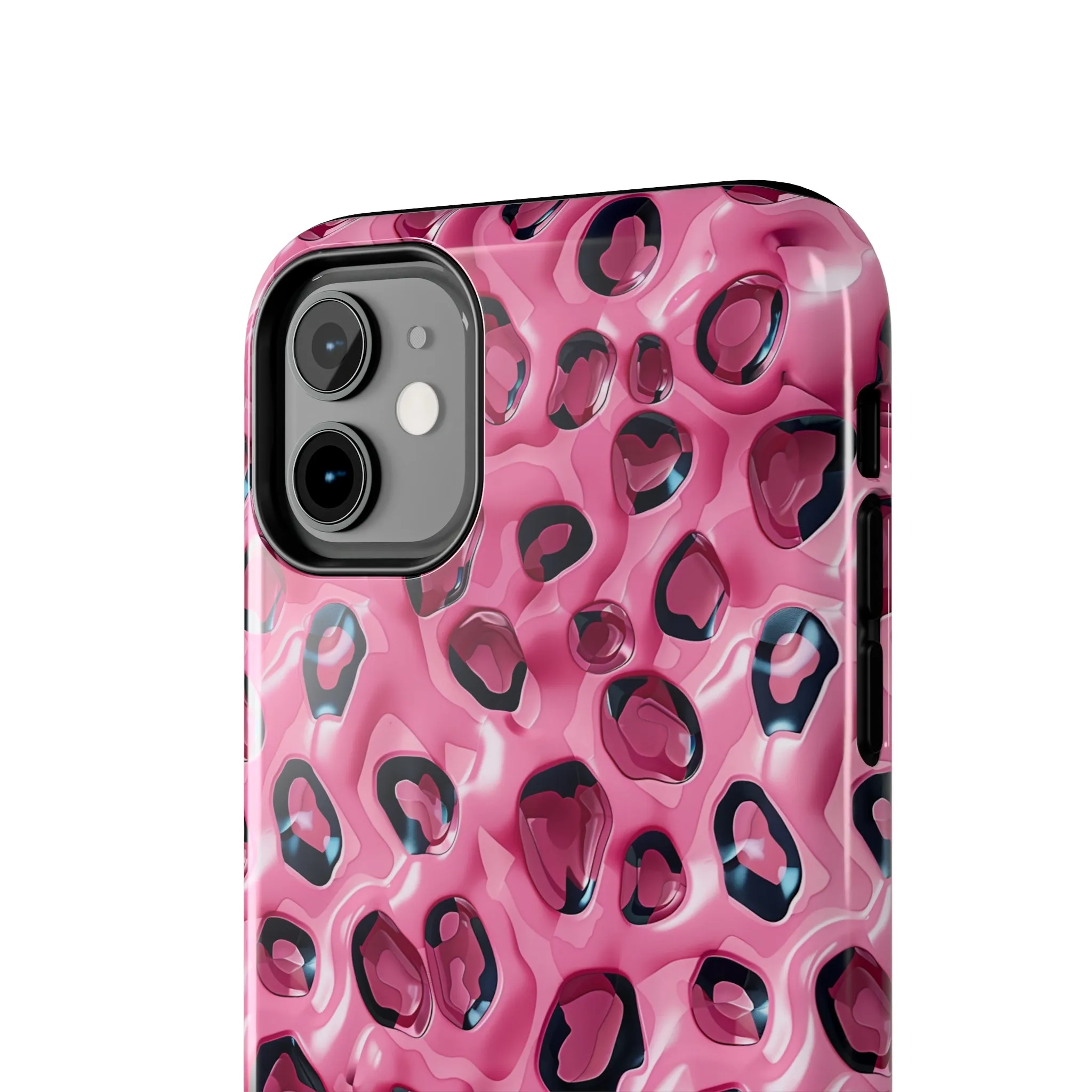 3D Pink Leopard Print pattern iPhone Case, Aesthetic Phone Cover, Artsy 3D Design, Protective Phone Cover compatible with a large variety of iPhone models, Phone Case, Gift