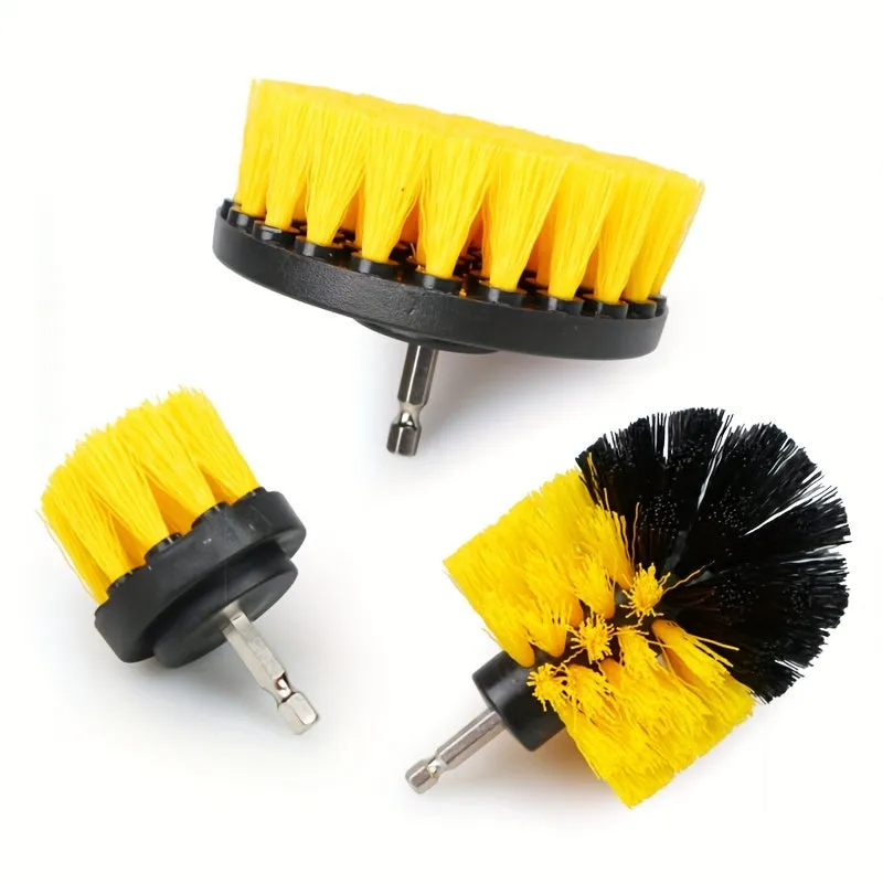 3Piece Electric DrillBrush Kit Powerful Cleaning Tool for Various Surfaces