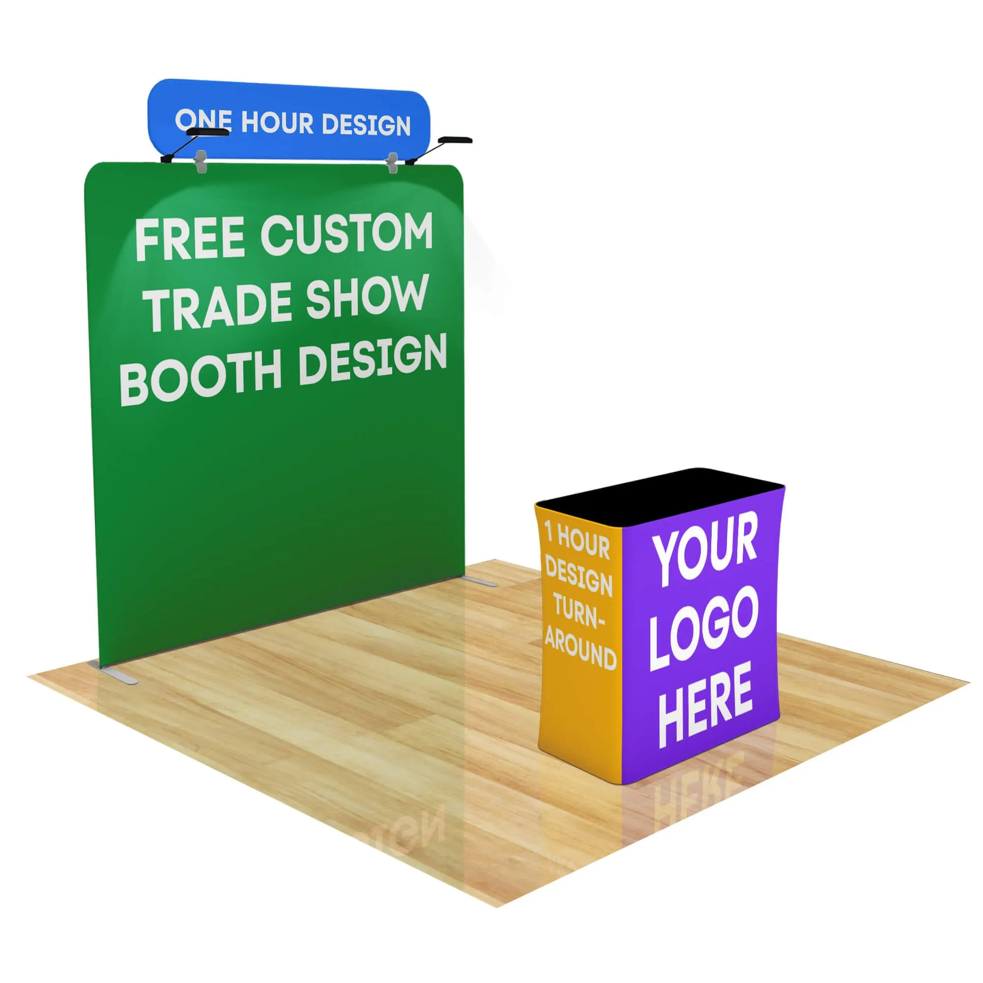 8ft FastZip™ Custom Trade Show Booth Builder