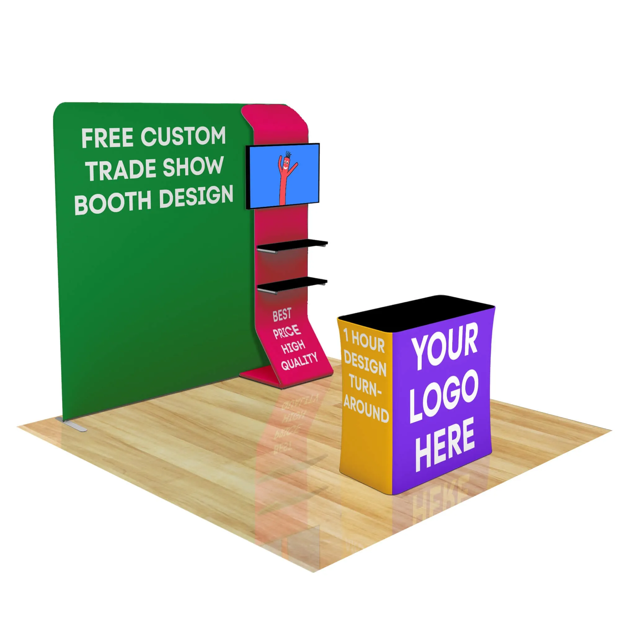 8ft FastZip™ Custom Trade Show Booth Builder