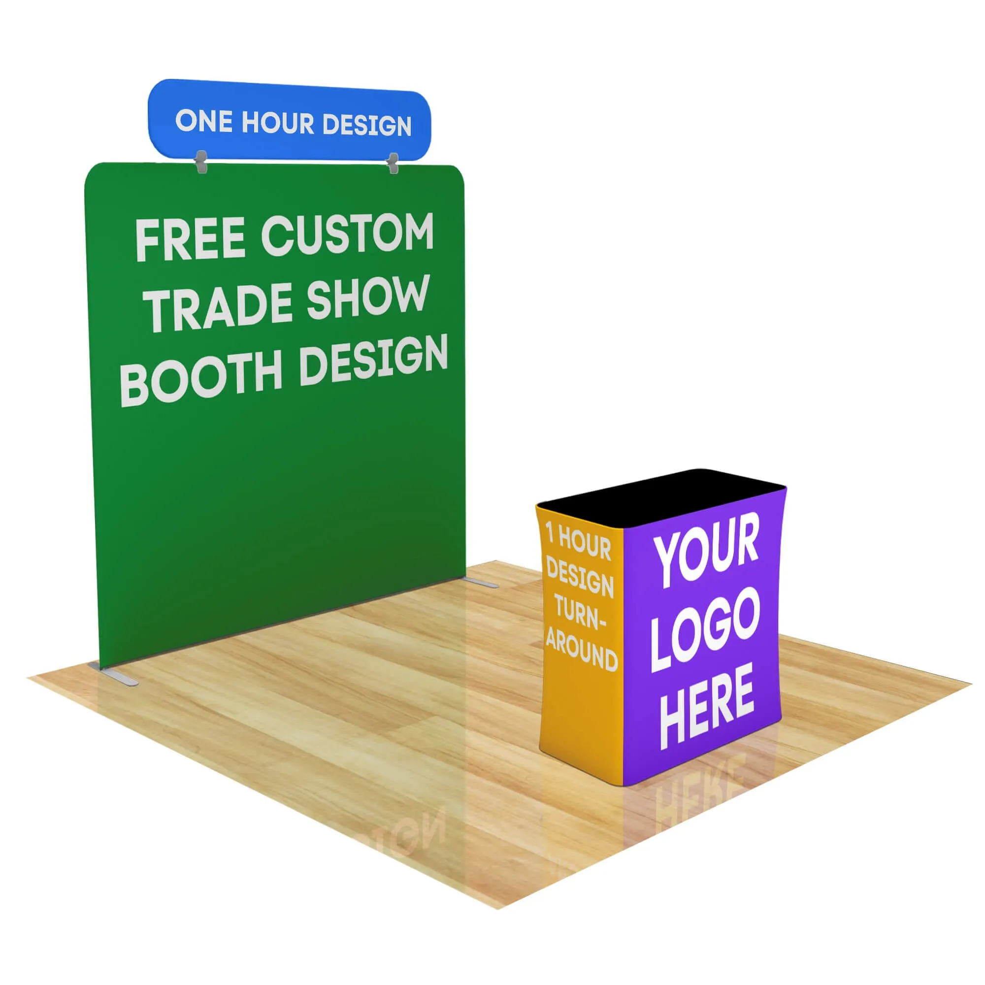 8ft FastZip™ Custom Trade Show Booth Builder