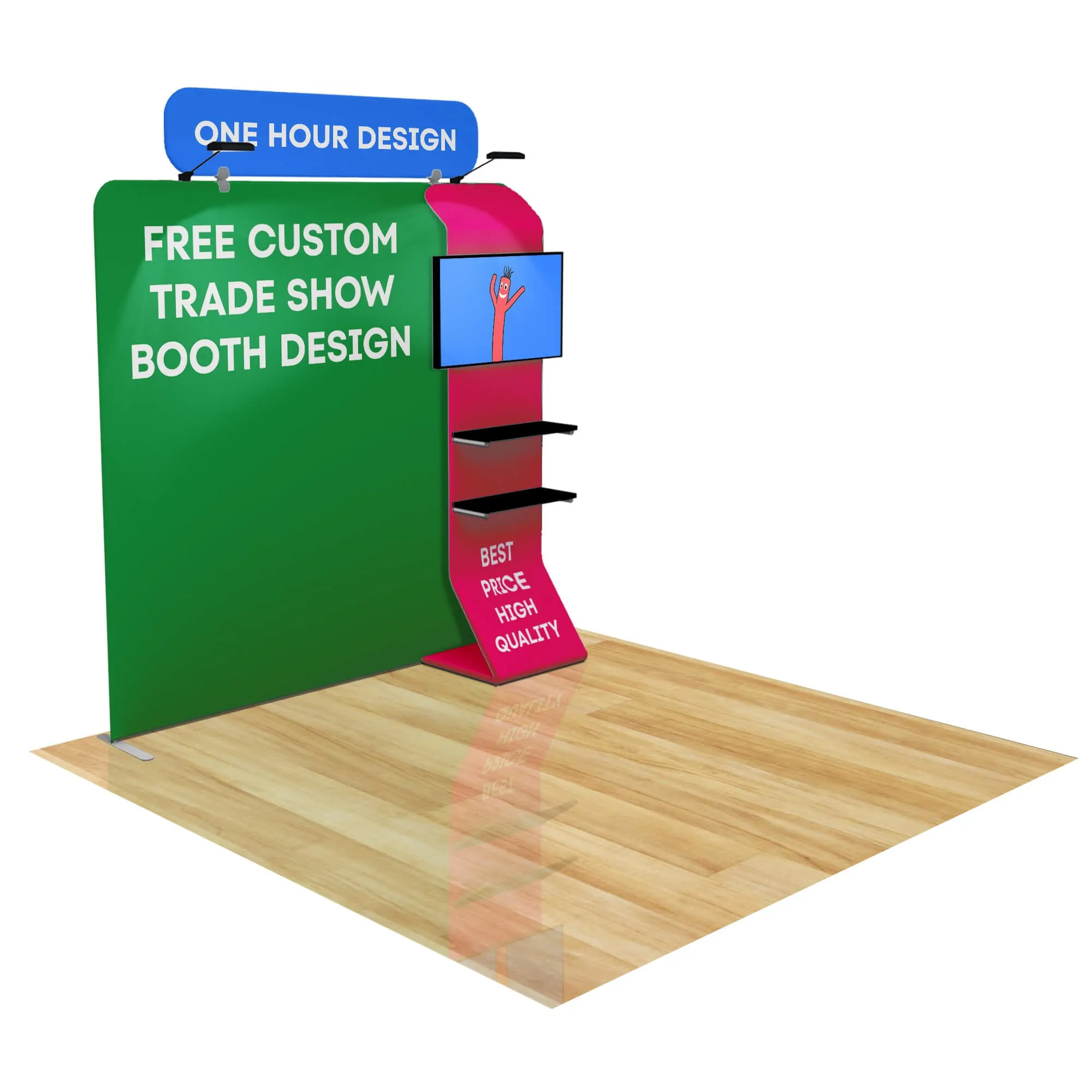 8ft FastZip™ Custom Trade Show Booth Builder