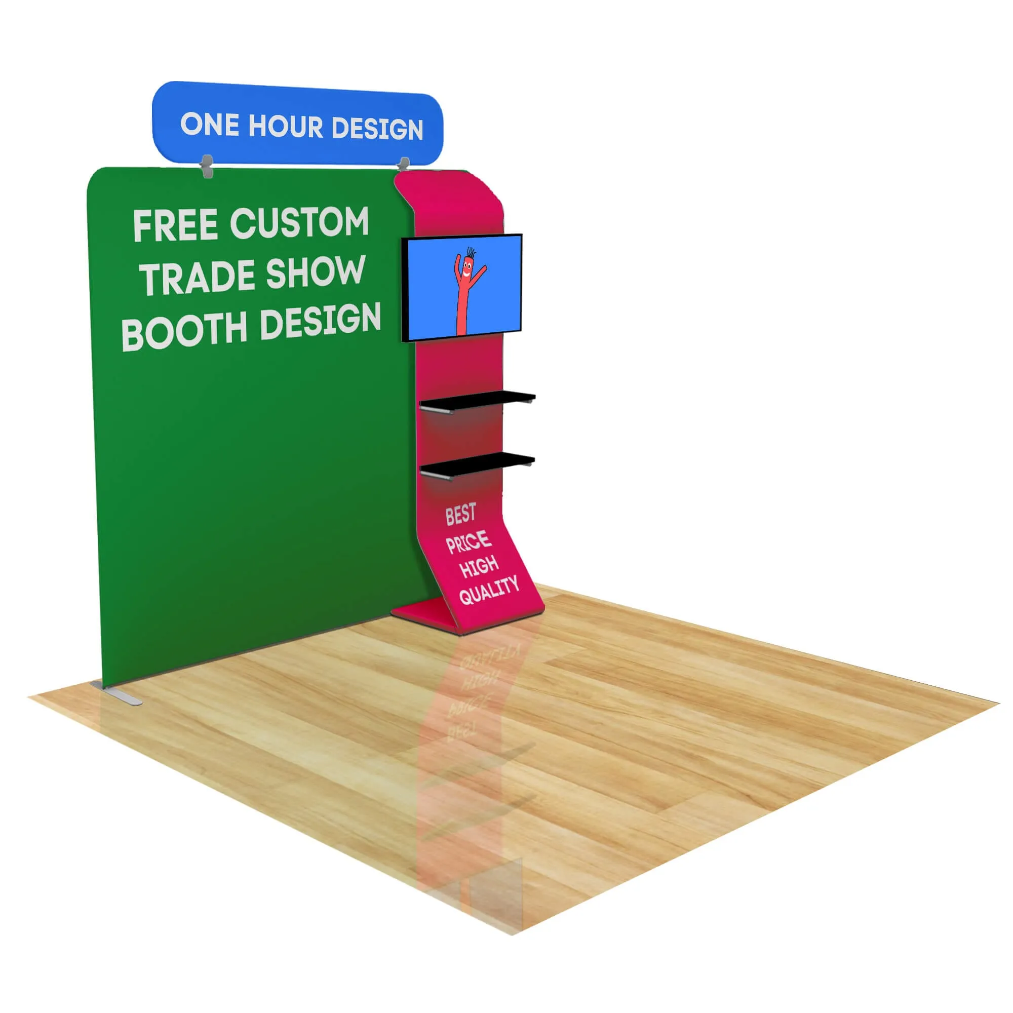 8ft FastZip™ Custom Trade Show Booth Builder