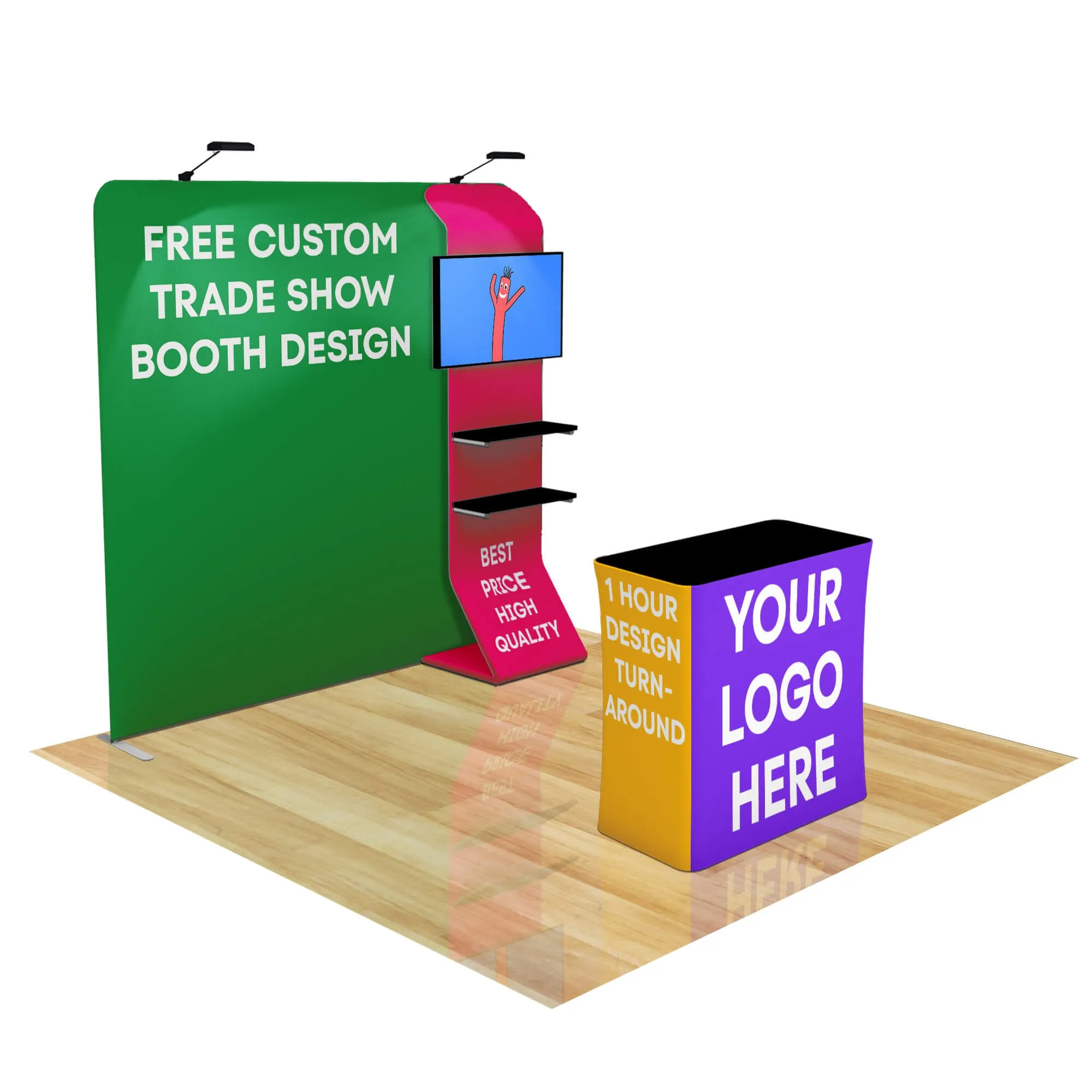 8ft FastZip™ Custom Trade Show Booth Builder