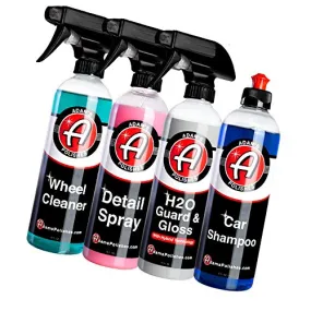 Adam's Most Popular Car Detailing Kit - Car Wash & Cleaning Kit | Our Top Selling Products Bundled | Car Wash Soap Shampoo, Detail Spray Car Wax Quick Detailer, Wheel Cleaner Paint Sealant Top Coat