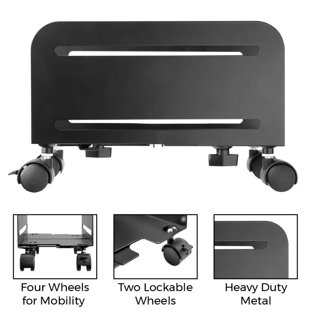 Adjustable Computer Tower, CPU Stand Cart and Mobile PC Holder