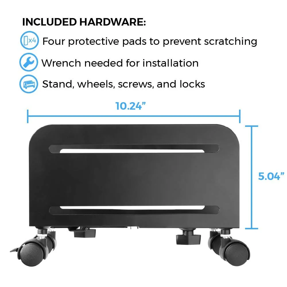 Adjustable Computer Tower, CPU Stand Cart and Mobile PC Holder