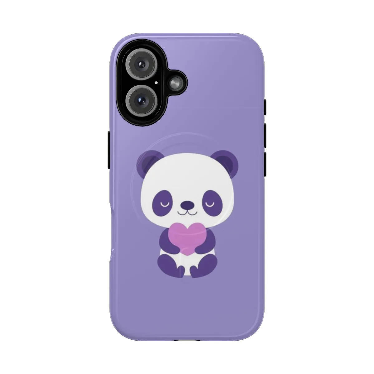 Adorable Purple Panda Phone Case with Magnetic Closure