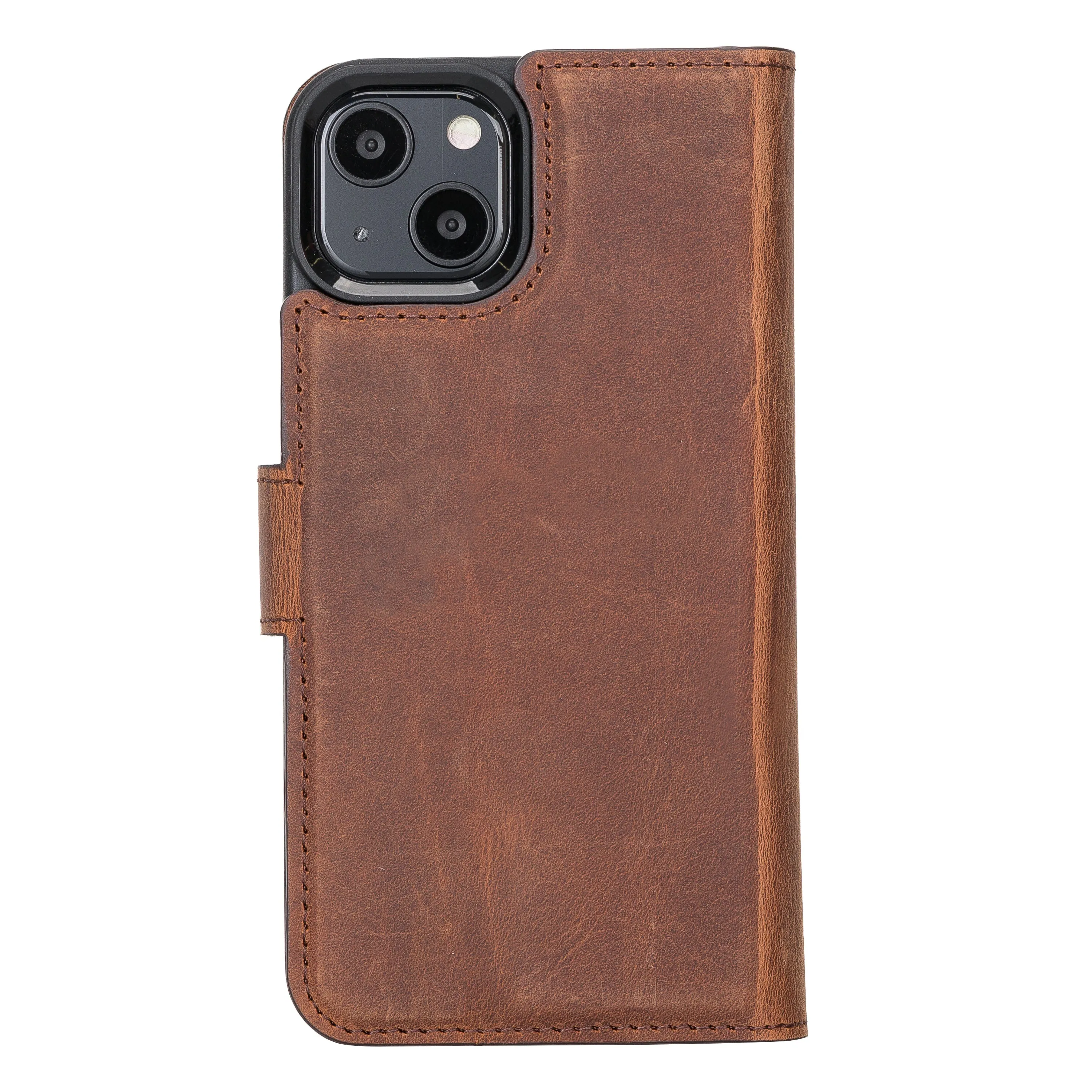 Antic Brown Leather iPhone 13 Wallet Case