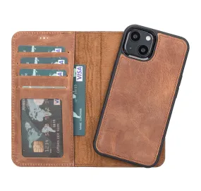 Antic Brown Leather iPhone 13 Wallet Case