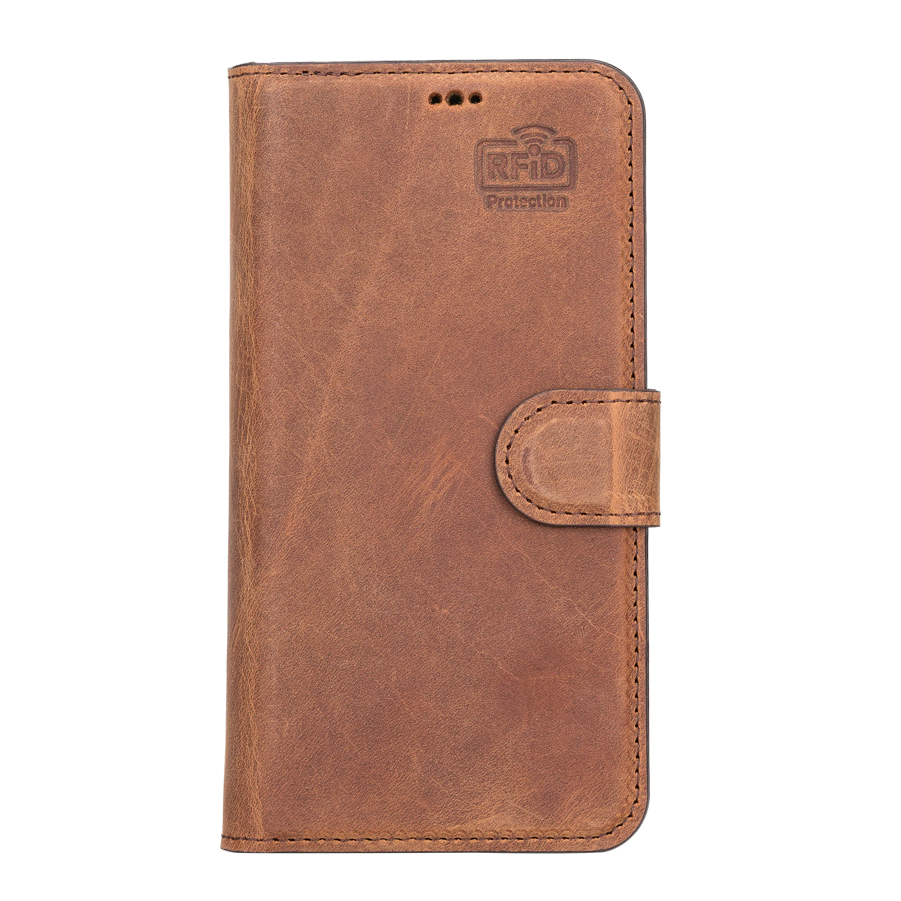 Antic Brown Leather iPhone 13 Wallet Case