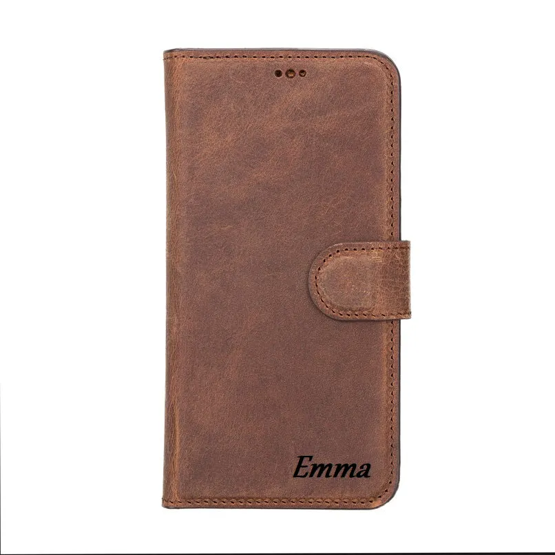 Antic Brown Leather iPhone 13 Wallet Case