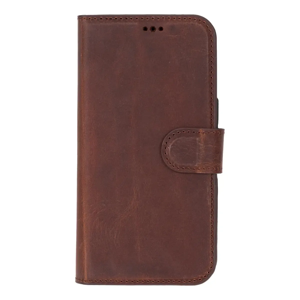 Antic Brown Leather iPhone 16 Plus Wallet Case