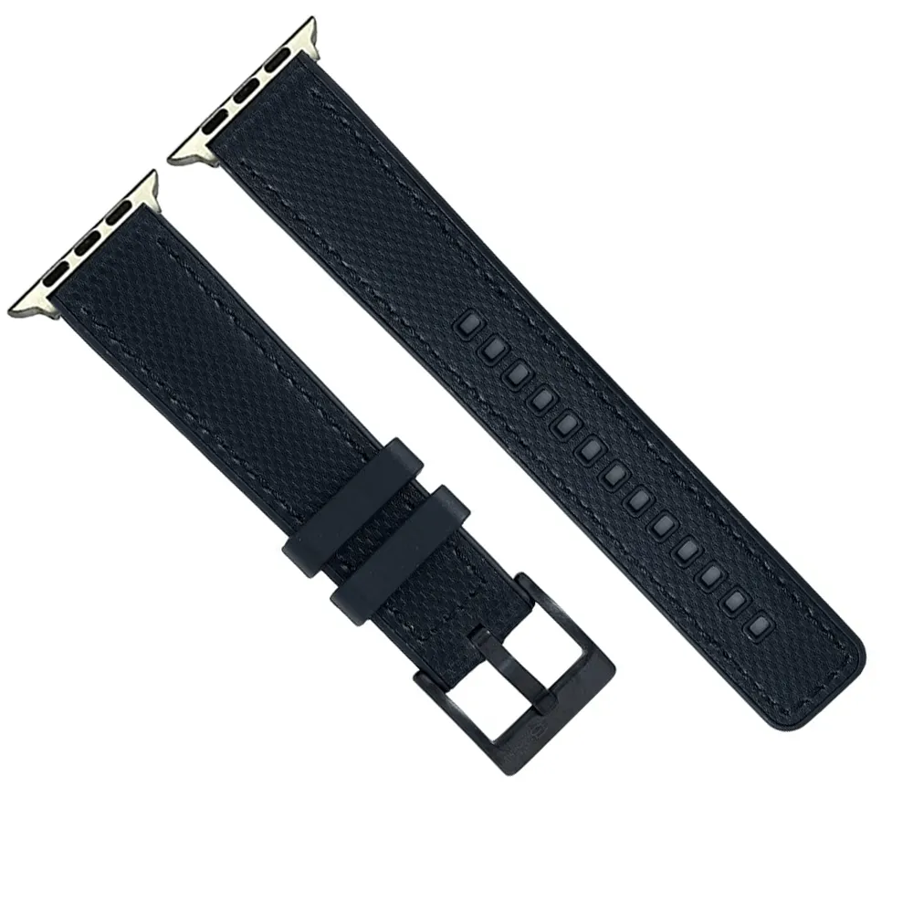 Apple Band - Leather & Rubber - Black