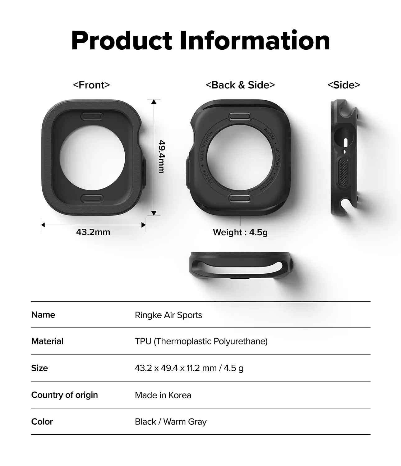 Apple Watch 10 46mm Air Sports Case - Black