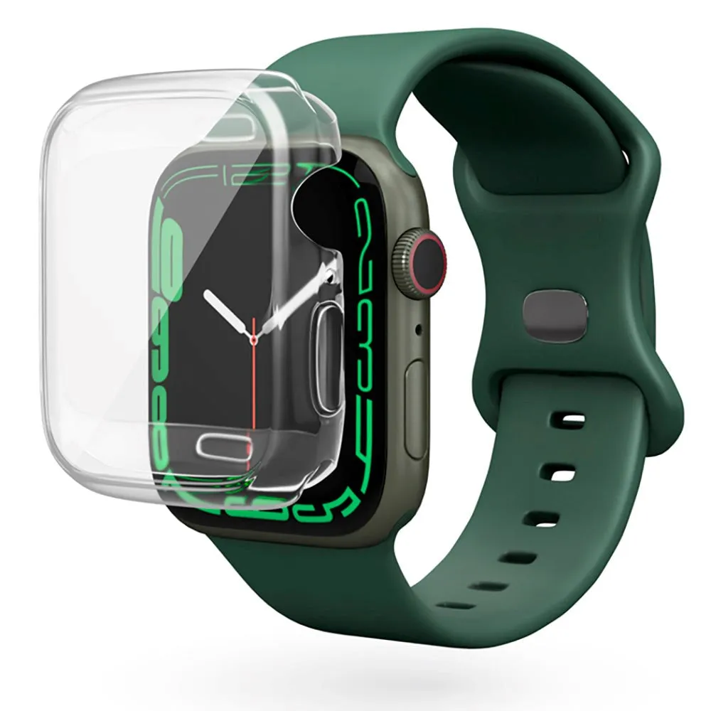 Apple Watch 8/7 (45mm) Epico Hero Case Fleksibelt Plastik Cover - Gennemsigtig