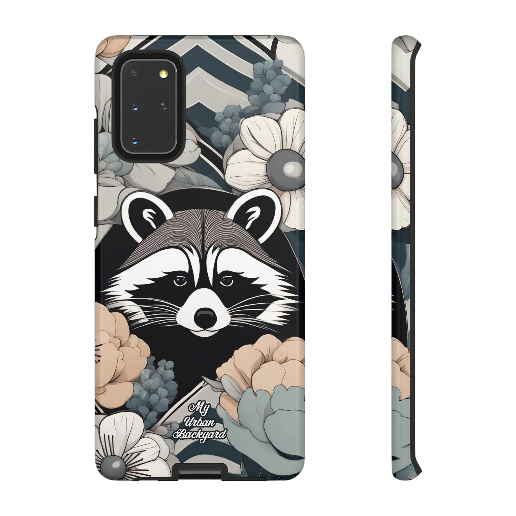 Art Deco Raccoon with Flowers, Cell Phone Case - Apple, Samsung, or Google Pixel