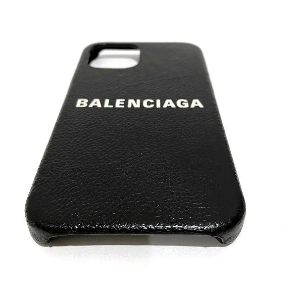 Balenciaga iPhone 12Pro Leather Case Black