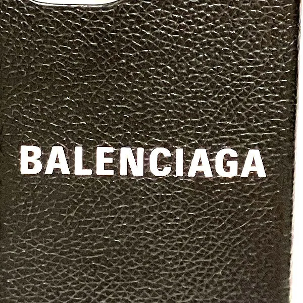 Balenciaga iPhone 12Pro Leather Case Black