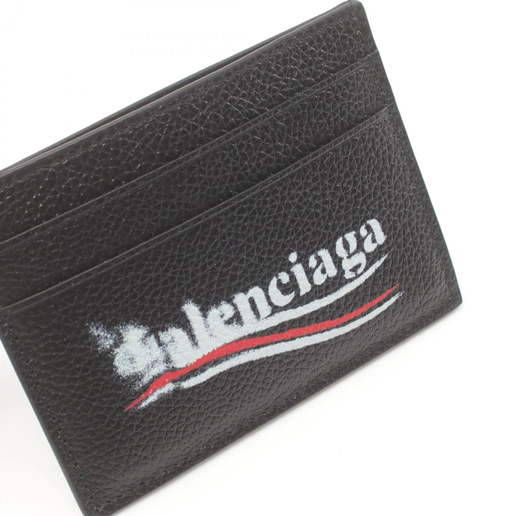 Balenciaga Leather Logo Card Case Leather Card Case 594309 in Great Condition