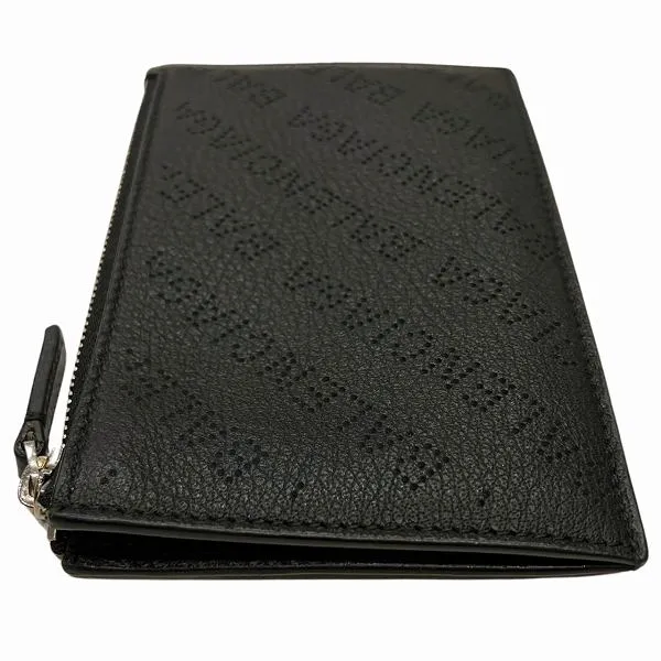 Balenciaga Leather Logo Punching Long Wallet Coin Case