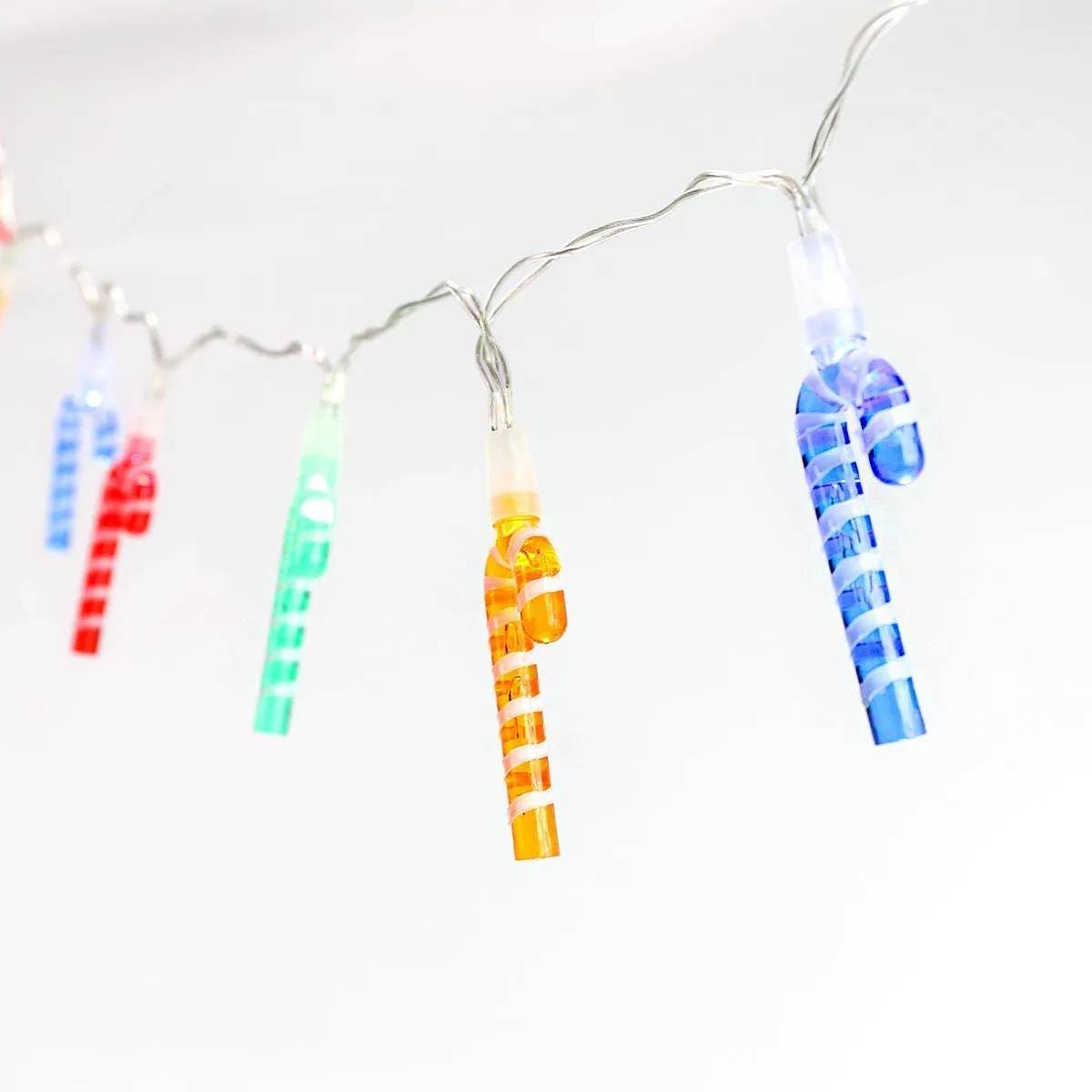 Battery operated Candy Cane String Lights, Multi Coloured