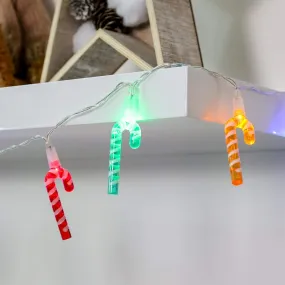 Battery operated Candy Cane String Lights, Multi Coloured