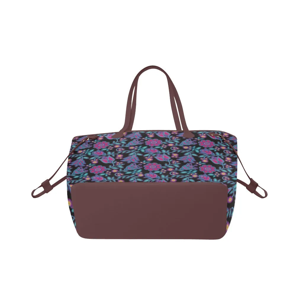 Beaded Nouveau Coal Clover Canvas Tote Bag