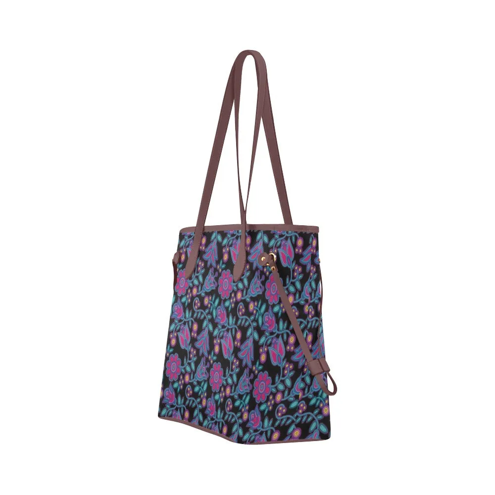 Beaded Nouveau Coal Clover Canvas Tote Bag