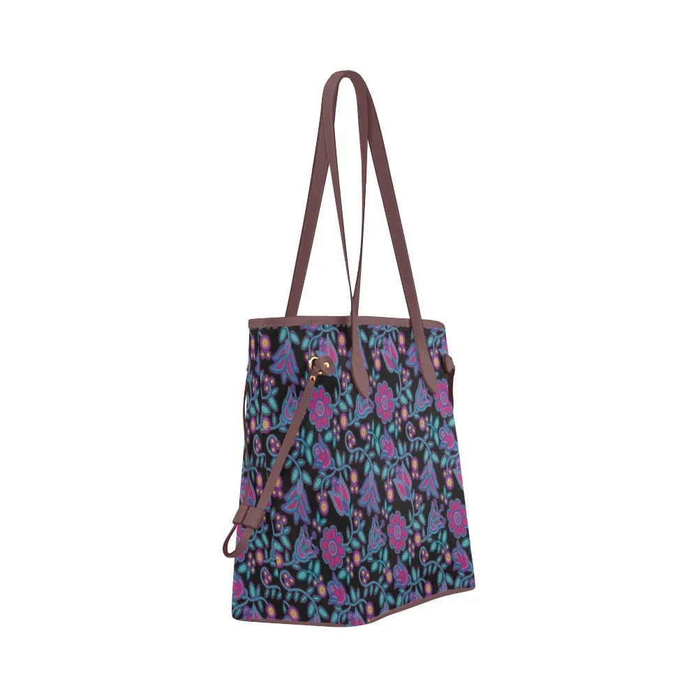 Beaded Nouveau Coal Clover Canvas Tote Bag