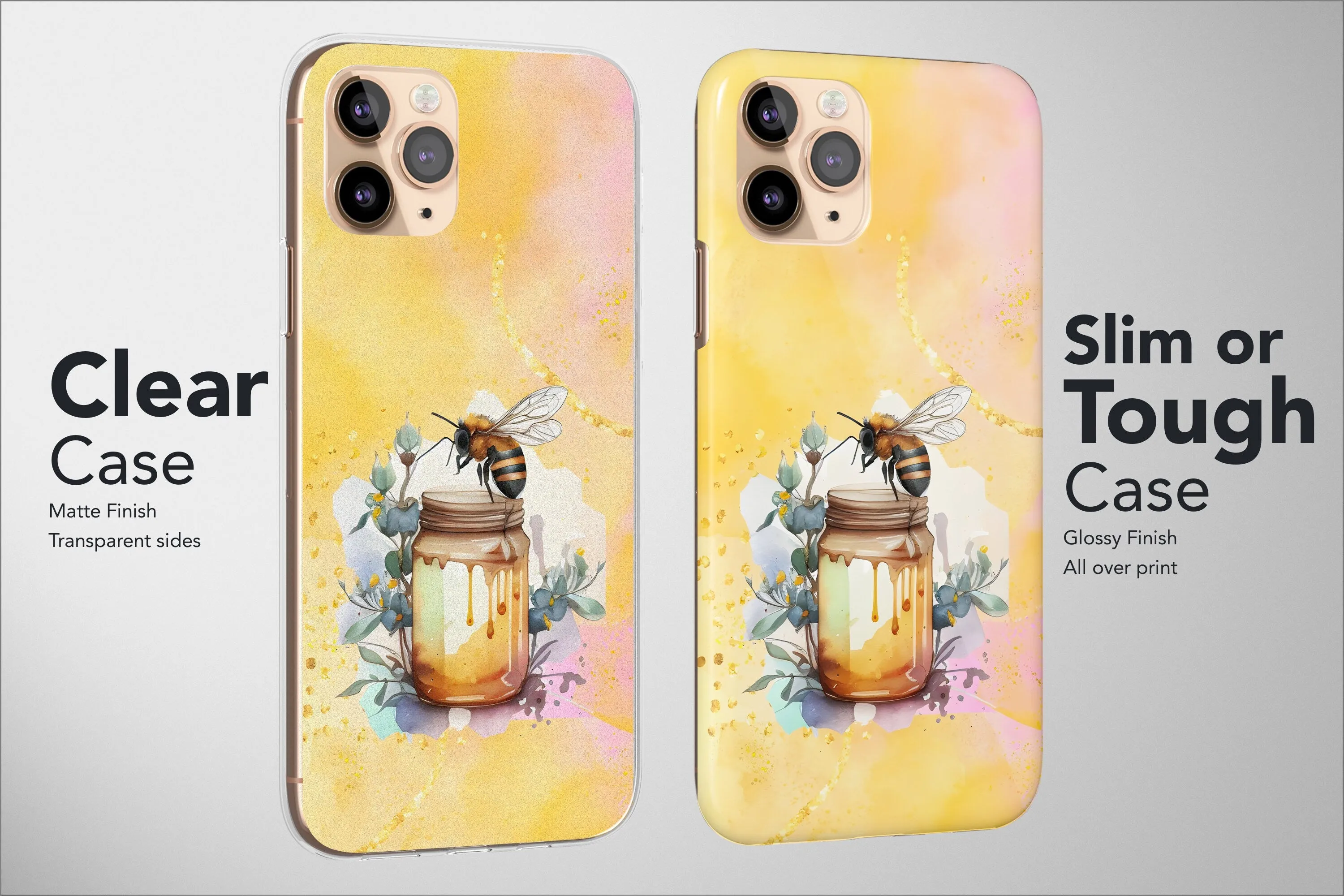 Bee Phone Case Cute Yellow Honey Shell Aesthetic Cover