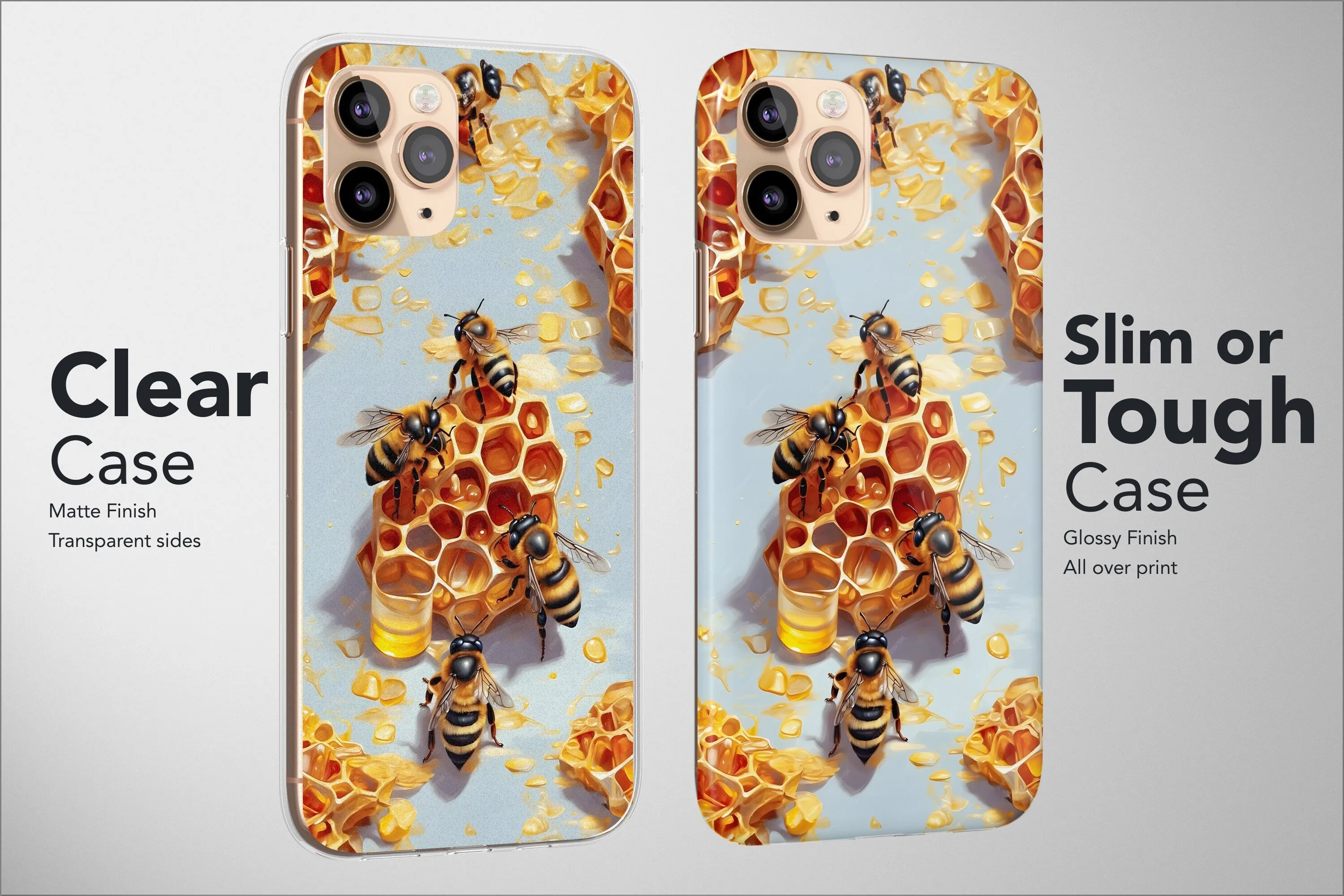 Bee Phone Case Cute Yellow Honey Shell Aesthetic Cover