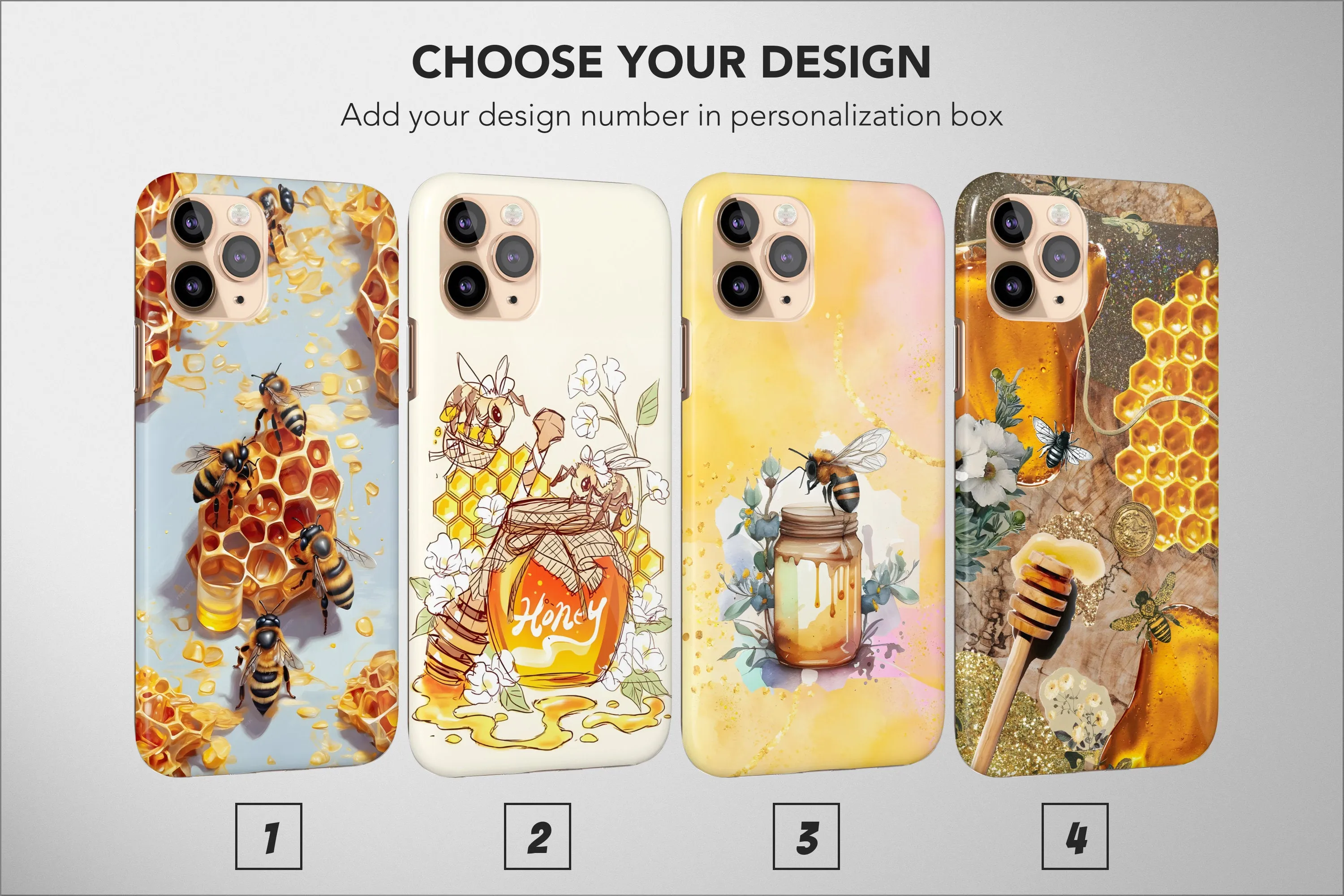 Bee Phone Case Cute Yellow Honey Shell Aesthetic Cover