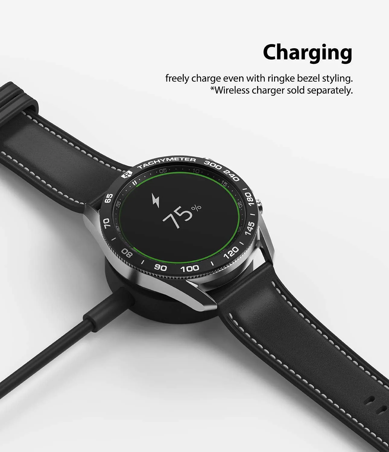 Bezel Styling for Galaxy Watch 3 45mm - Matte Black  45-10 (AL)  [Stainless Steel]